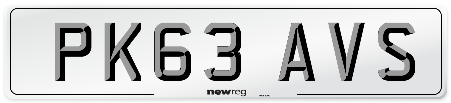 PK63 AVS Number Plate from New Reg